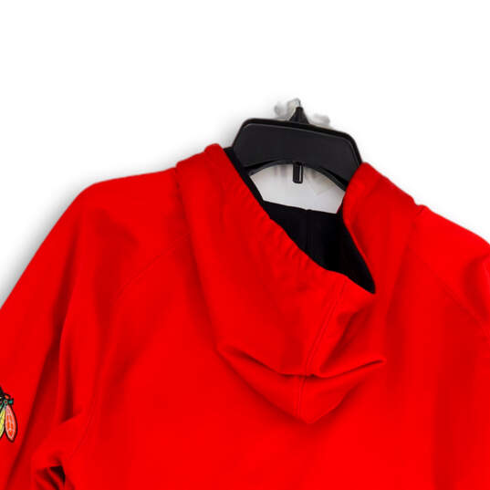 Mens Red Chicago Blackhawks Long Sleeve Pullover Hoodie Size Medium 38-40 image number 4