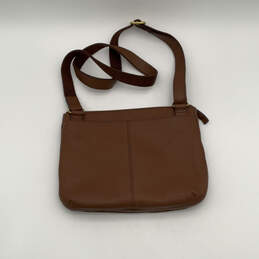 Womens Brown Leather Adjustable Strap Inner And Outer Pockets Crossbody Bag alternative image