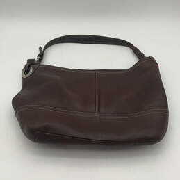 Womens Brown Leather Inner Zip Pocket Adjustable Strap Shoulder Bag