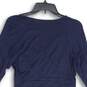 Karen Kane Womens Blue 3/4 Sleeve Surplice Neck Drape Faux Wrap Dress Size M image number 4