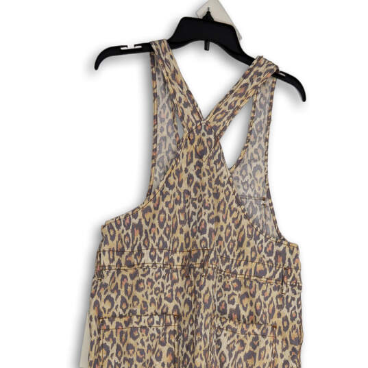 NWT Womens Brown Cheetah Print Sleeveless One-Piece Overall Size Small image number 4
