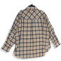 NWT Womens Tan Blue Plaid Spread Collar Button-Up Shirt Size 22/24 image number 2