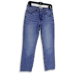 Womens Blue Denim Medium Wash Pockets Stretch Skinny Leg Jeans Size 27