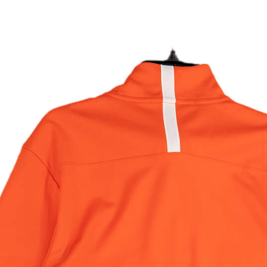 NWT Mens Orange 1/4 Zip Mock Neck Long Sleeve Athletic Jacket Size Large image number 4