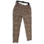 Womens White Brown Animal Print Elastic Waist Pull-On Jegging Pants Size L image number 3