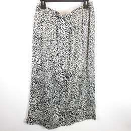 Zara Women White Leopard Print Split Skirt L NWT