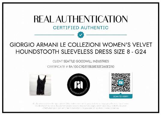 Giorgio Armani Le Collezioni Women's Velvet Houndstooth Sleeveless Dress Size 8 image number 6