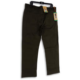NWT Mens Green Flat Front Pockets Stretch Straight Leg Chino Pants Sz 38X30 alternative image