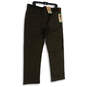 NWT Mens Green Flat Front Pockets Stretch Straight Leg Chino Pants Sz 38X30 image number 2