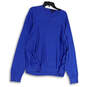 Womens Blue Long Sleeve V-Neck Stretch Knitted Pullover Sweater Size XXL image number 1