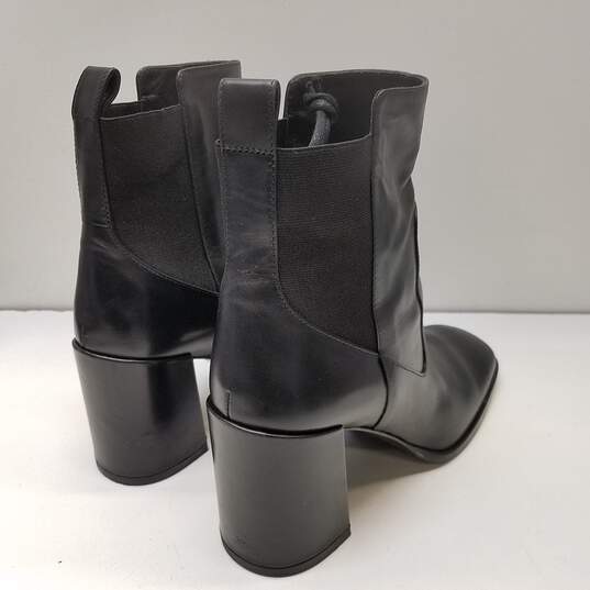 Via Spiga Delaney Black Leather Pull On Ankle Heel Boots Shoes Women's Size 6 M image number 4