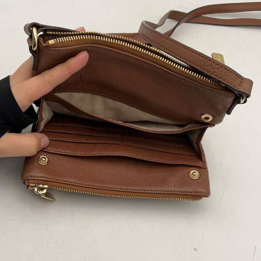 NWT Michael Kors Womens Brown Leather Adjustable Strap Fulton Crossbody Bag image number 3