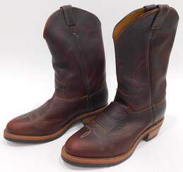 Chippewa Mens Brown Leather Cowboy Vibram Boots Size 11.5 alternative image