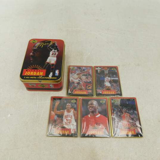1996 Upper Deck Michael Jordan 5 All Metal Collector Sealed Cards Set image number 1