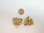 Vintage Hobe Gold Tone Clear Rhinestone Statement Clip Earrings 28.4g image number 3