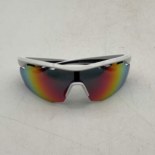 Rawlings Mens White Half Rim Sport Sunglasses With Multicolor Reflector Lenses image number 3
