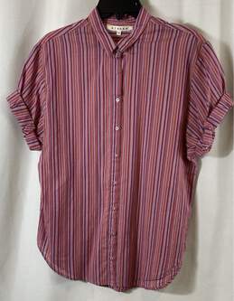 NWT Xirena Womens Multicolor Cotton Striped Collared Button-Up Shirt Size XS
