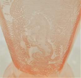 Vintage Paden City Pink Depression Glass Large 12in. Etched Vase alternative image
