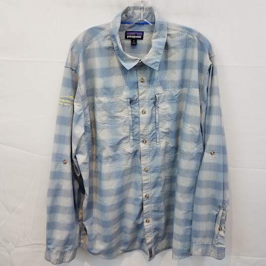 Patagonia Worn Wear Long Sleeve Button Down Shirt Bighorn Angler Adult Size XL image number 1