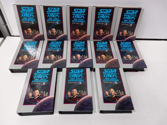 Bundle of 13 Assorted Star Trek The Next Generation VHS Tapes image number 1