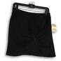 Womens Black Elastic Waist Twist Front Pull-On Mini Skirt Size L image number 1