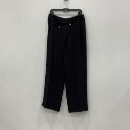 Armani Collezioni Womens Black Flat Front Pull On Ankle Pants Size 10