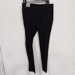Kenneth Cole Reaction Flat Front Black Skinny Fit Dress Pants Size 32x32 NWT
