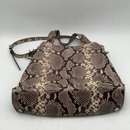 Michael Kors Womens Beige Black Leather Snakeskin Adjustable Strap Crossbody Bag alternative image