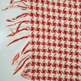 Vintage Circa 1950 Goodwin Guild Woven Wool Red White Houndstooth Picnic Blanket alternative image