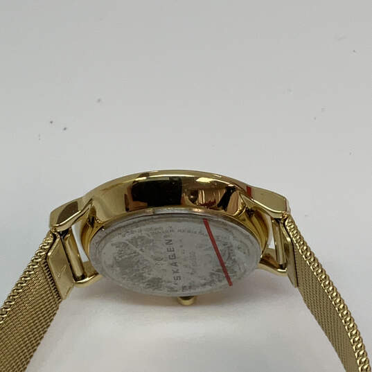 Designer Skagen Gold-Tone Stainless Steel Rhinestone Analog Wristwatch image number 5