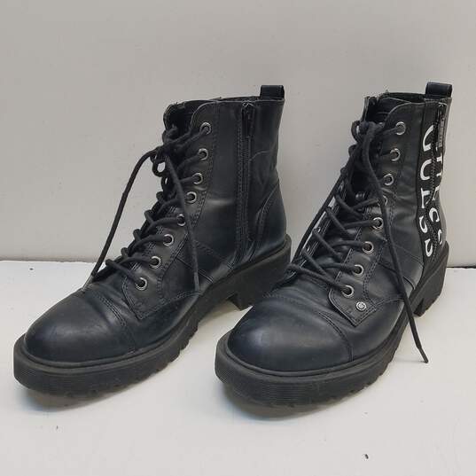 Guess Logo Ankle Combat Boots Black 10.5 image number 4