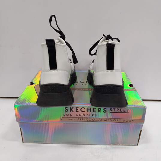 Skechers White Patent Leather Boots Women's Size 7.5 IOB image number 3