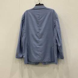 NWT David Donahue Mens Blue Notch Lapel Long Sleeve Two-Button Blazer Size 48R alternative image