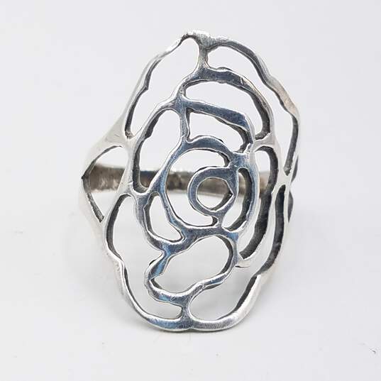 925 Sterling Silver Flower Ring image number 1