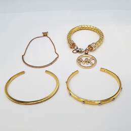 Michael Kors Gold Tone Assorted Bracelets Bundle 4pcs 46.1g