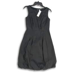 NWT Saks Fifth Avenue Womens Black Signature Sleeveless Pleated Sheath Dress 4