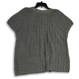 NWT Womens Gray Short Sleeve One Button Cropped Cardigan Sweater Size 3X alternative image
