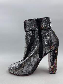 Authentic Christian Louboutin Silver Sequin Booties W 10 alternative image