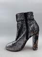 Authentic Christian Louboutin Silver Sequin Booties W 10 image number 2