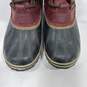 Sorel Women's Black/Maroon Leather Duck Boots Size 9 image number 7