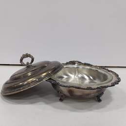 Lunt Silverplated & Glass Divided Serving Platter & Lid alternative image