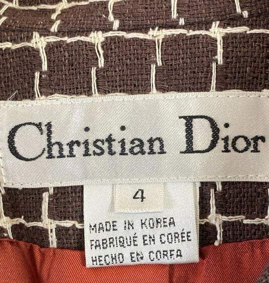 Christian Dior Brown 2 PC Skirt Suit - Size 4 image number 3