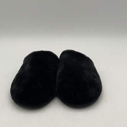 Womens Plush Scuff Black Brown Fur Flat Slip-On Slippers Size 8-9