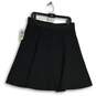 NWT Womens Black Elastic Waist Flat Front Pull-On A-Line Skirt Size 12 image number 2