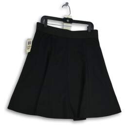 NWT Womens Black Elastic Waist Flat Front Pull-On A-Line Skirt Size 12 alternative image