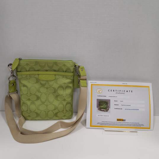 Pair of Authentic COACH Green Crossbody Purses image number 8