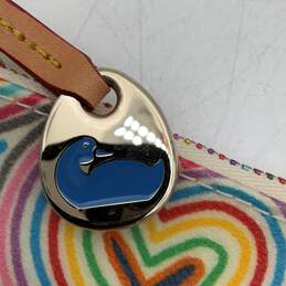 Dooney & Bourke Womens Multicolor Abstract Rainbow Logo Charm Wristlet Wallet