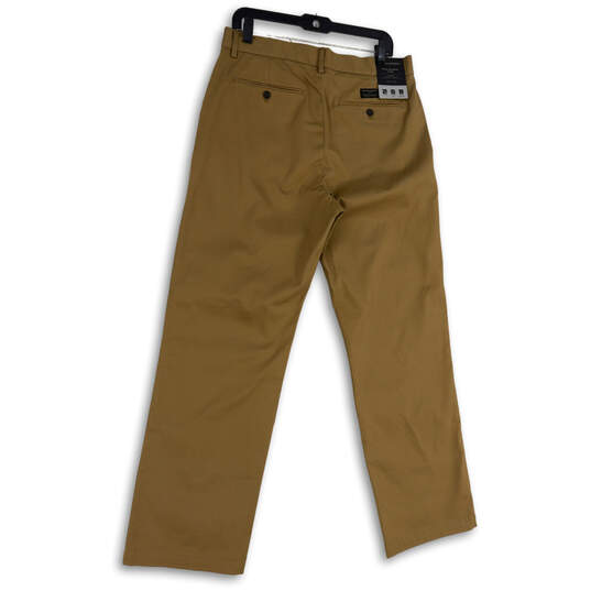 NWT Mens Tan Flat Front Pockets Relaxed Fit Straight Leg Chino Pants 32/32 image number 2