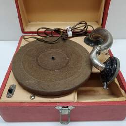 Vintage PAL Portable Electric Phonograph w/ Golden Record Untested For Parts/Repair alternative image