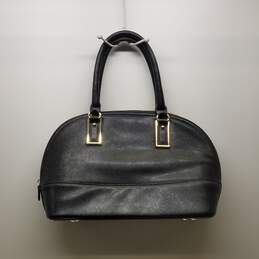 Anne Klein Black Faux Leather Domed Zip Shoulder Satchel Bag alternative image